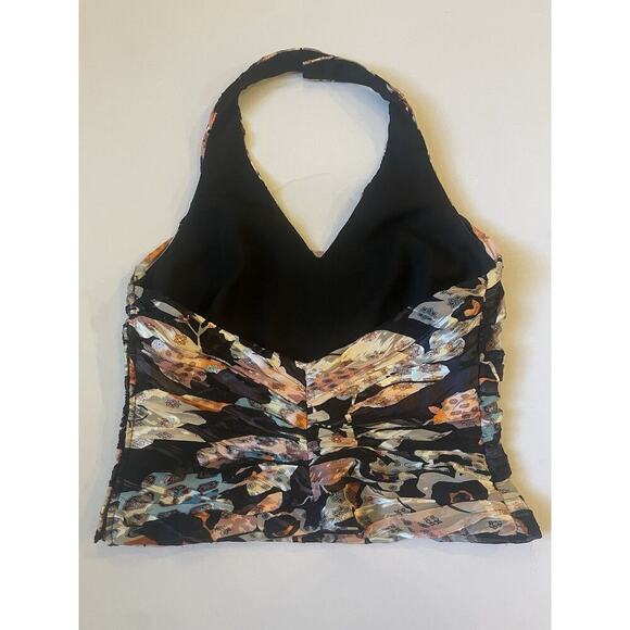 Ralph Lauren Collection Purple Label Halter Top Floral Blouse Tank Vintage 2000s - Picture 4 of 13